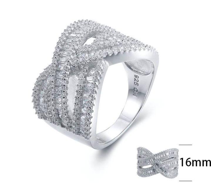 SJ26045, Ladies' Moissanite Ring, S925, Rhodium Plated, White, 8.34g