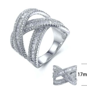 SJ27597, Ladies' Moissanite Ring, S925, Rhodium Plated, White, 9.206g