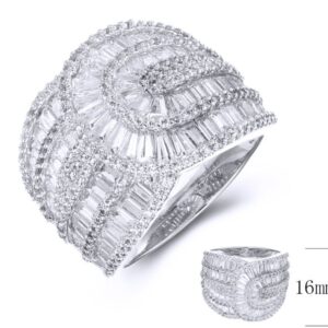 SJ36510, Ladies' Moissanite Ring, S925, Rhodium Plated, White, 7.543g