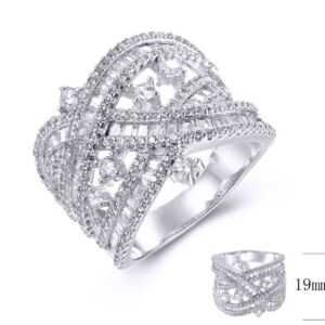 SJ38735, Ladies' Moissanite Ring, S925, Rhodium Plated, White, 8.647g