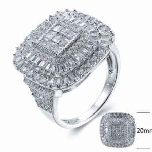SJ25397, Ladies' Moissanite Ring, S925, Rhodium Plated, White, 8.305g