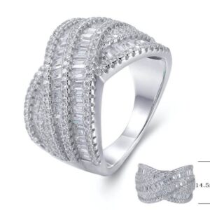 SJ26785, Ladies' Moissanite Ring, S925, Rhodium Plated, White, 9.777g