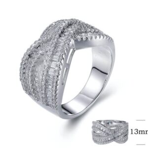 SJ26395, Ladies' Moissanite Ring, S925, Rhodium Plated, White, 7.728g