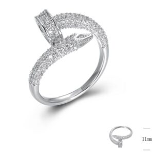 SJ44942, Ladies' Moissanite Ring, S925, Rhodium Plated, White, 3.96g