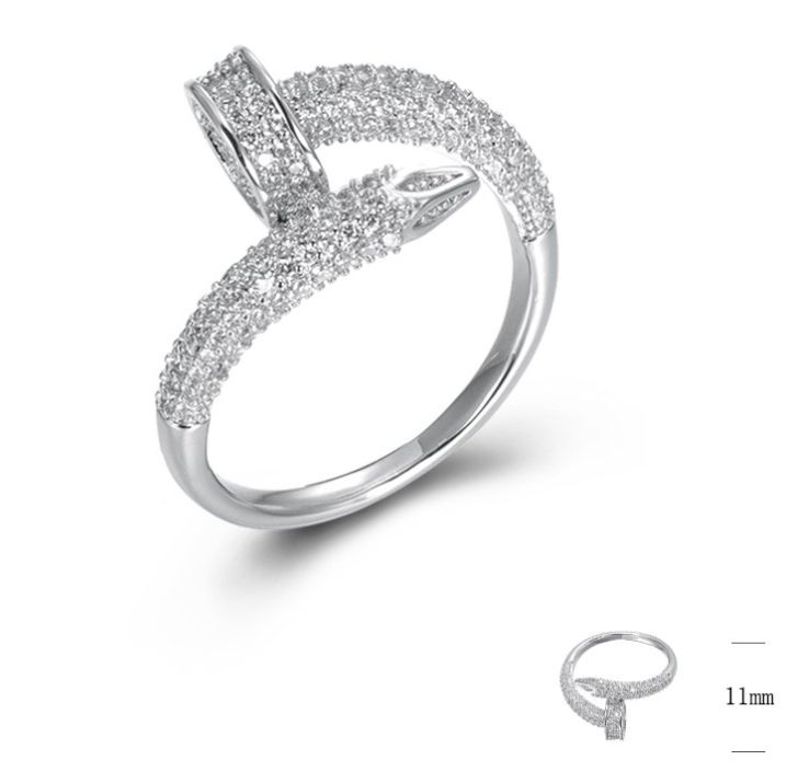 SJ44942, Ladies' Moissanite Ring, S925, Rhodium Plated, White, 3.96g