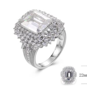 SJ30031, Ladies' Moissanite Ring, S925, Rhodium Plated, White, 8.51g