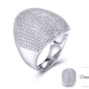 SJ31579-C, Ladies' Moissanite Ring, S925, Rhodium + Black Rhodium Plated, Silver, 10.51g