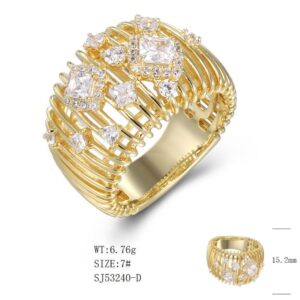 SJ53240, Ladies' Moissanite Ring, S925, Rhodium Plated, White, 7.78g