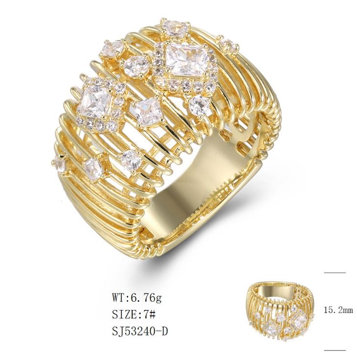 SJ53240, Ladies' Moissanite Ring, S925, Rhodium Plated, White, 7.78g