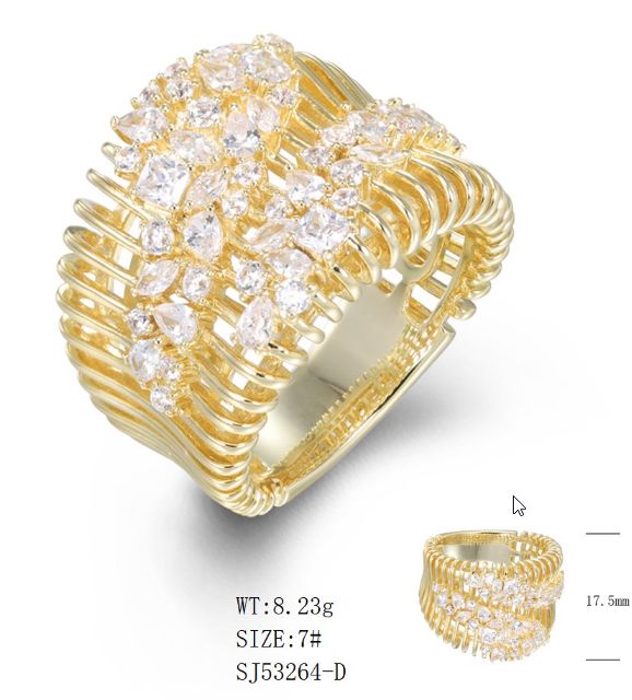 SJ53264, Ladies' Moissanite Ring, S925, Rhodium Plated, White, 9.16g