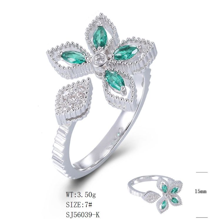 SJ56039, Ladies' Moissanite Ring, S925, Rhodium Plated, White, 3.52g