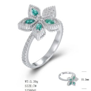 SJ56041, Ladies' Moissanite Ring, S925, Rhodium Plated, White, 3.68g
