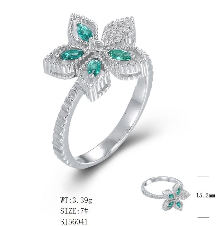 SJ56041, Ladies' Moissanite Ring, S925, Rhodium Plated, White, 3.68g