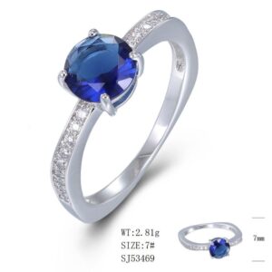 SJ53469, Ladies' Moissanite Ring, S925, Rhodium Plated, White, 2.745g