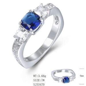 SJ53470, Ladies' Moissanite Ring, S925, Rhodium Plated, White, 3.673g
