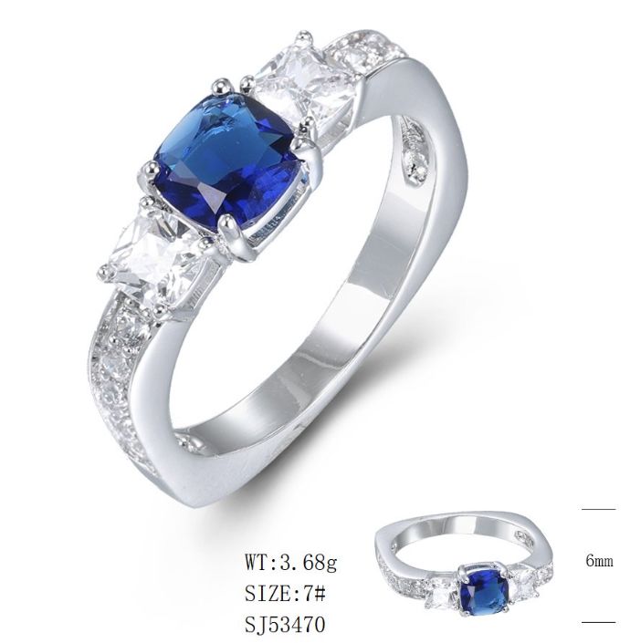 SJ53470, Ladies' Moissanite Ring, S925, Rhodium Plated, White, 3.673g
