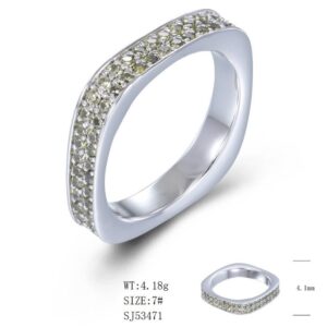 SJ53471, Ladies' Moissanite Ring, S925, Rhodium Plated, White, 4.1g
