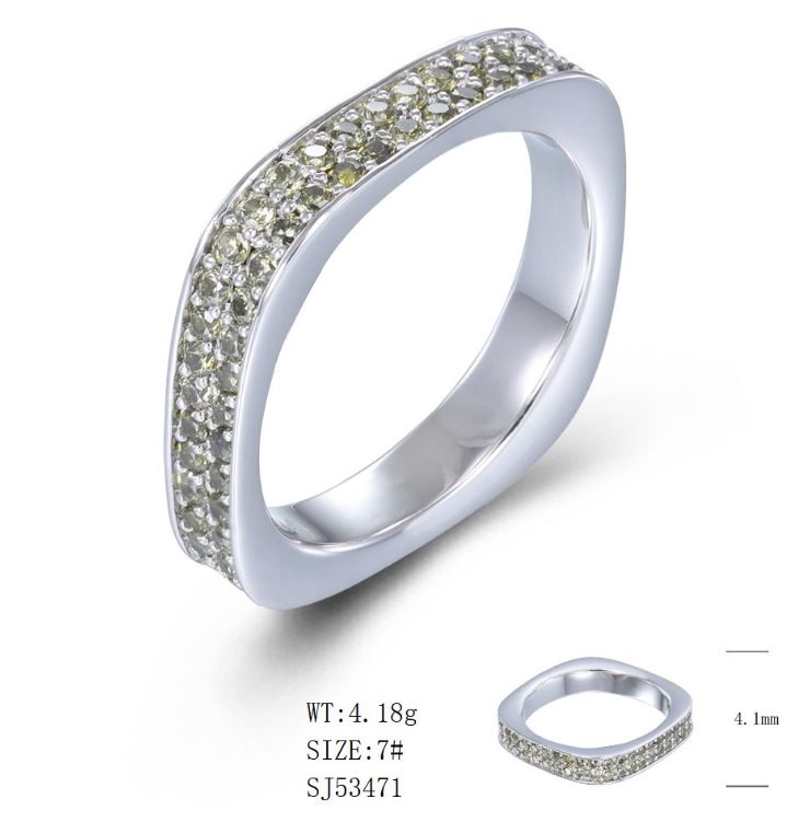 SJ53471, Ladies' Moissanite Ring, S925, Rhodium Plated, White, 4.1g