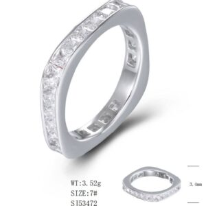 SJ53472, Ladies' Moissanite Ring, S925, Rhodium Plated, White, 3.978g
