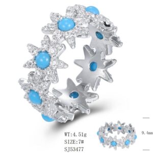 SJ53477, Ladies' Moissanite Ring, S925, Rhodium Plated, White, 4.348g