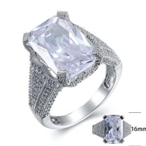 SJ24125, Ladies' Moissanite Ring, S925, Rhodium Plated, White, 6.329g