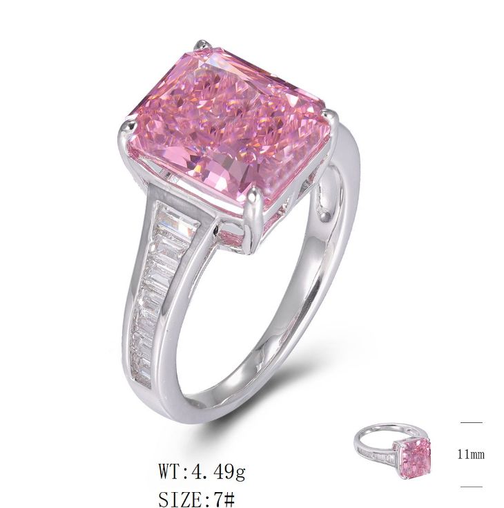 SJ22604, Ladies' Moissanite Ring, S925, Rhodium Plated, White, 2.467g