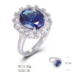 SJ46359, Ladies' Moissanite Ring, S925, Rhodium Plated, White, 4.862g