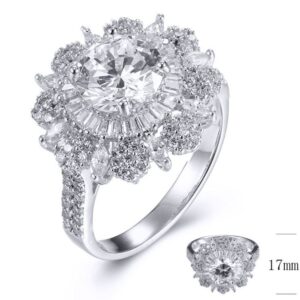 SJ31529, Ladies' Moissanite Ring, S925, Rhodium Plated, White, 4.5g
