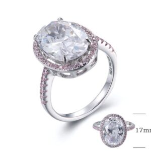 SJ26777, Ladies' Moissanite Ring, S925, Rhodium Plated, White, 3.39g