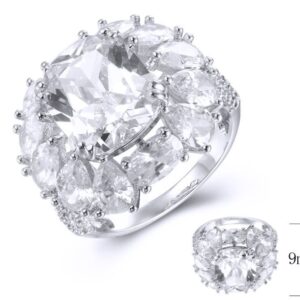 SJ38714, Ladies' Moissanite Ring, S925, Rhodium Plated, White, 5.548g