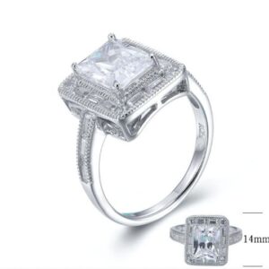 SJ26783, Ladies' Moissanite Ring, S925, Rhodium Plated, White, 3.762g