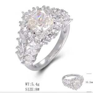 SJ46750, Ladies' Moissanite Ring, S925, Rhodium Plated, White, 4.729g