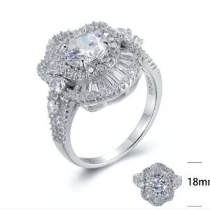 SJ26397, Ladies' Moissanite Ring, S925, Rhodium Plated, White, 5.795g