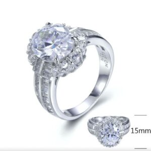 SJ27690, Ladies' Moissanite Ring, S925, Rhodium Plated, White, 5.6g