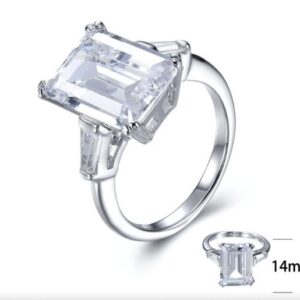 SJ27336, Ladies' Moissanite Ring, S925, Rhodium Plated, White, 3.438g