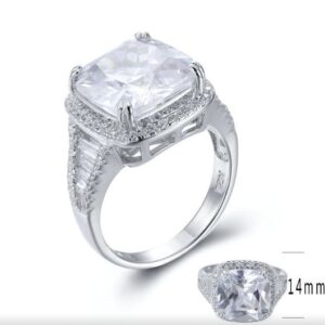 SJ26746, Ladies' Moissanite Ring, S925, Rhodium Plated, White, 5.062g