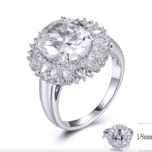 SJ29408, Ladies' Moissanite Ring, S925, Rhodium Plated, White, 5.257g