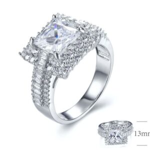 SJ28637, Ladies' Moissanite Ring, S925, Rhodium Plated, White, 5.286g