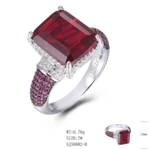 SJ50882, Ladies' Moissanite Ring, S925, Rhodium Plated, White, 4.295g