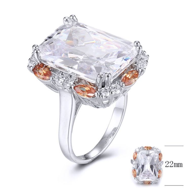 SJ31971, Ladies' Moissanite Ring, S925, Rhodium Plated, White, 6.367g