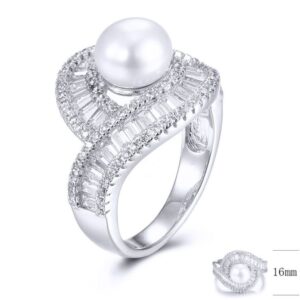 SJ32483, Ladies' Moissanite Ring, S925, Rhodium Plated, White, 6.692g