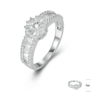 SJ44555, Ladies' Moissanite Ring, S925, Rhodium Plated, White, 3.03g
