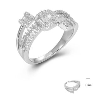 SJ45371, Ladies' Moissanite Ring, S925, Rhodium Plated, White, 3.813g