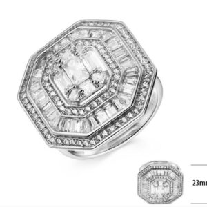 SJ41040, Ladies' Moissanite Ring, S925, Rhodium Plated, White, 6.245g