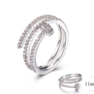 SJ29787, Ladies' Moissanite Ring, S925, Rhodium Plated, White, 3.255g