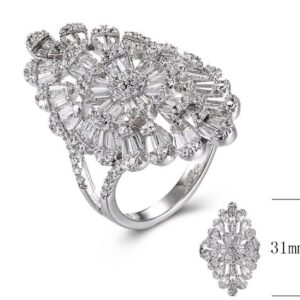 SJ30645, Ladies' Moissanite Ring, S925, Rhodium Plated, White, 6.377g