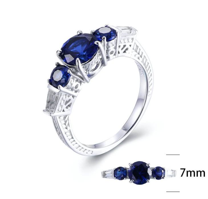 SJ23422, Ladies' Moissanite Ring, S925, Rhodium Plated, White, 3.745g