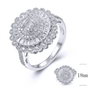 SJ35565, Ladies' Moissanite Ring, S925, Rhodium Plated, White, 4.587g