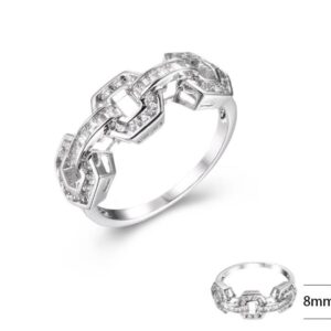 SJ40210, Ladies' Moissanite Ring, S925, Rhodium Plated, White, 2.975g