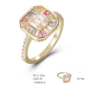 SJ50633, Ladies' Moissanite Ring, S925, Rhodium Plated, White, 3.428g